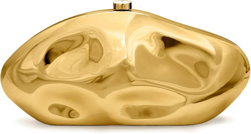NEWROGENG Acrylic Clutch Purse for Women Evening Bag, Irregular Shell Acrylic Purse Box Clutch with Chain for Party Wedding Prom - Image 1